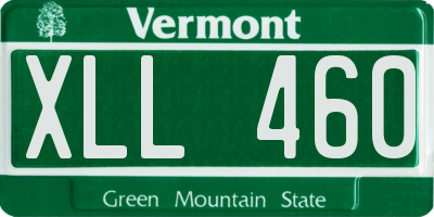 VT license plate XLL460