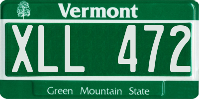 VT license plate XLL472