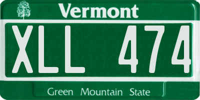 VT license plate XLL474