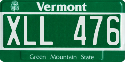 VT license plate XLL476
