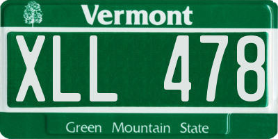 VT license plate XLL478
