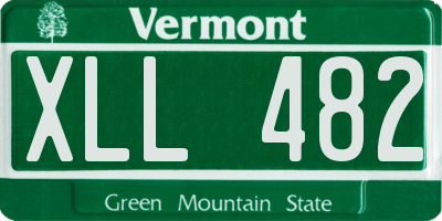VT license plate XLL482