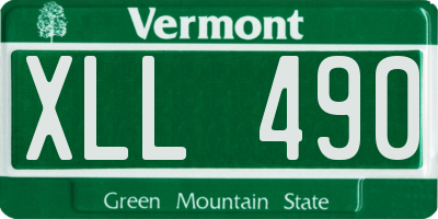 VT license plate XLL490