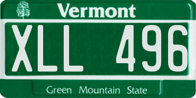 VT license plate XLL496