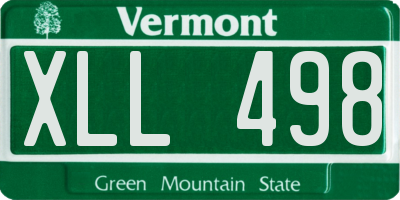 VT license plate XLL498