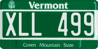 VT license plate XLL499