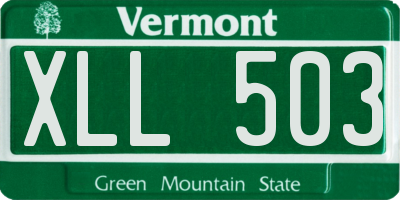 VT license plate XLL503