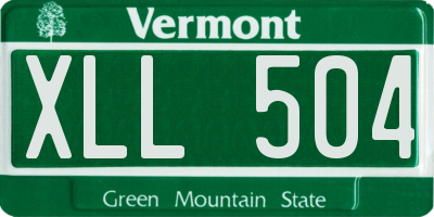 VT license plate XLL504