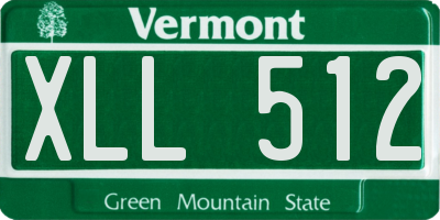VT license plate XLL512