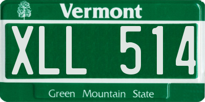VT license plate XLL514