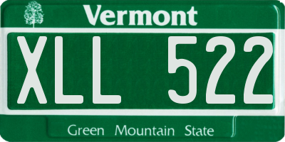 VT license plate XLL522