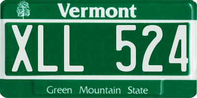 VT license plate XLL524