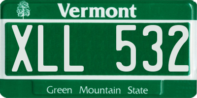 VT license plate XLL532