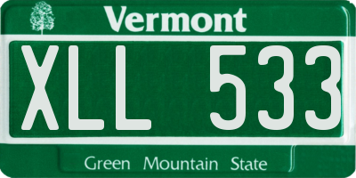 VT license plate XLL533
