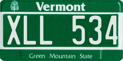 VT license plate XLL534