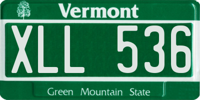 VT license plate XLL536