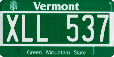 VT license plate XLL537