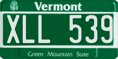 VT license plate XLL539