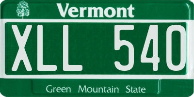 VT license plate XLL540