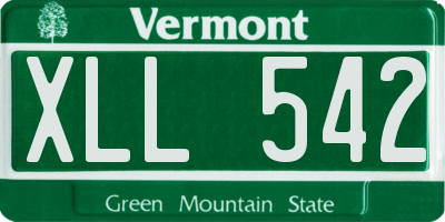 VT license plate XLL542