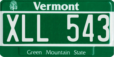 VT license plate XLL543