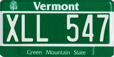 VT license plate XLL547
