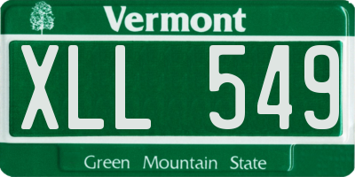 VT license plate XLL549