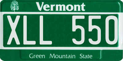 VT license plate XLL550