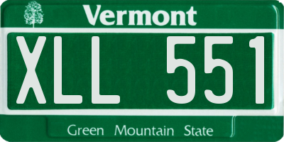 VT license plate XLL551