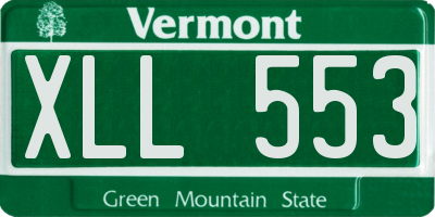 VT license plate XLL553
