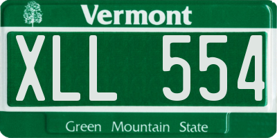 VT license plate XLL554
