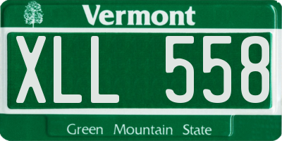 VT license plate XLL558