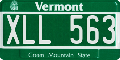 VT license plate XLL563