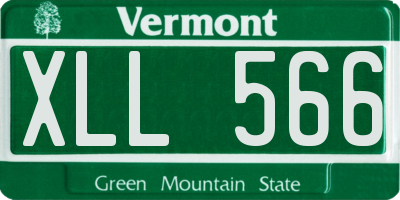 VT license plate XLL566