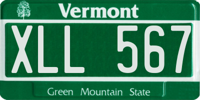 VT license plate XLL567