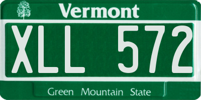 VT license plate XLL572