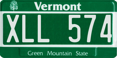VT license plate XLL574