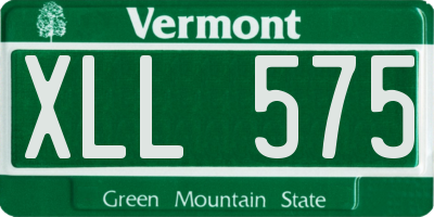 VT license plate XLL575