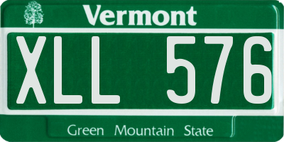 VT license plate XLL576