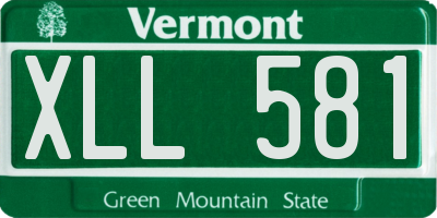 VT license plate XLL581
