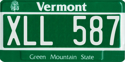 VT license plate XLL587