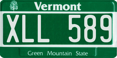 VT license plate XLL589