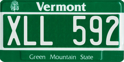 VT license plate XLL592