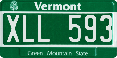 VT license plate XLL593