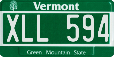 VT license plate XLL594