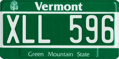 VT license plate XLL596