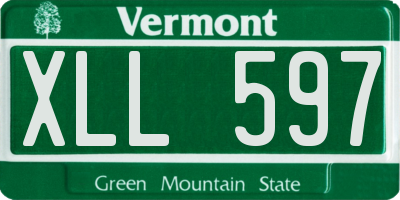 VT license plate XLL597