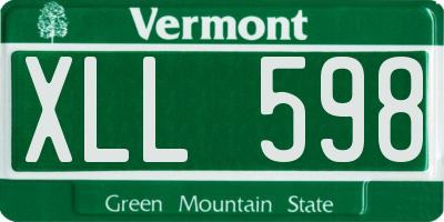 VT license plate XLL598