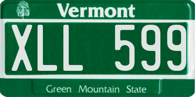 VT license plate XLL599