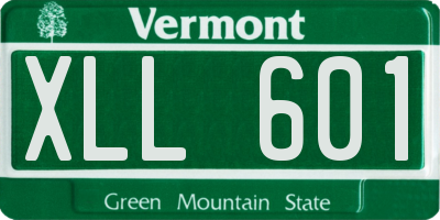 VT license plate XLL601